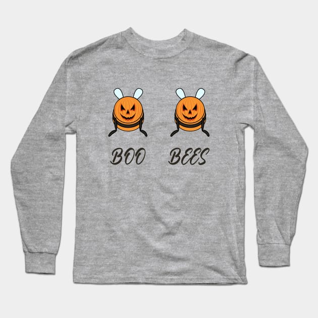 Boo Bees Halloween Costume, Spooky Bees with pumpkin head Long Sleeve T-Shirt by Polokat